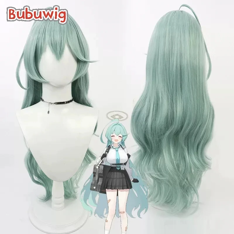 Bubuwig pelo sintético Kuchinashi Yume pelucas de Cosplay archivo azul Kuchinashi Yume 90cm largo ondulado turquesa Cos peluca resistente al calor