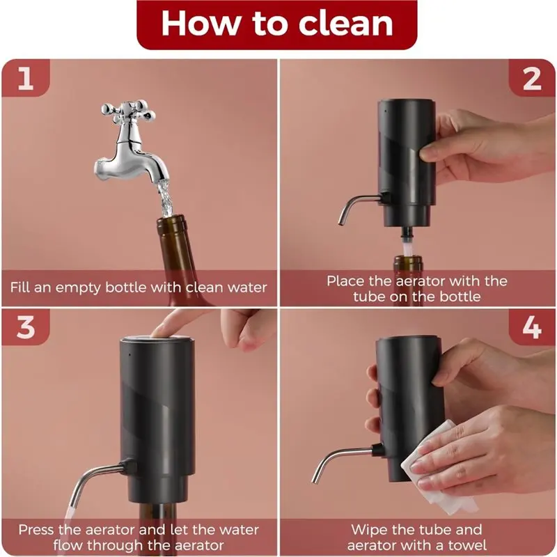 A74G-Touchless Electric Bottle Pump Dispenser Automatic Beverage Pourer For Whisky, Alcoholic Drinks& More, USB Rechargeable