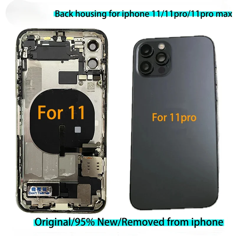 Original back cover for iPhone 11/11pro Max housing , full assembly replacement with SIM tray/scews