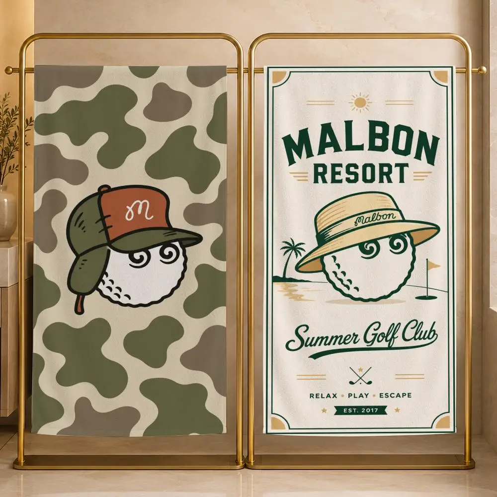 brand Malbon Golf Towel Large print Quick Dry Microfiber Beach Towel face towel Soft Lightweight Gym Camping Spa