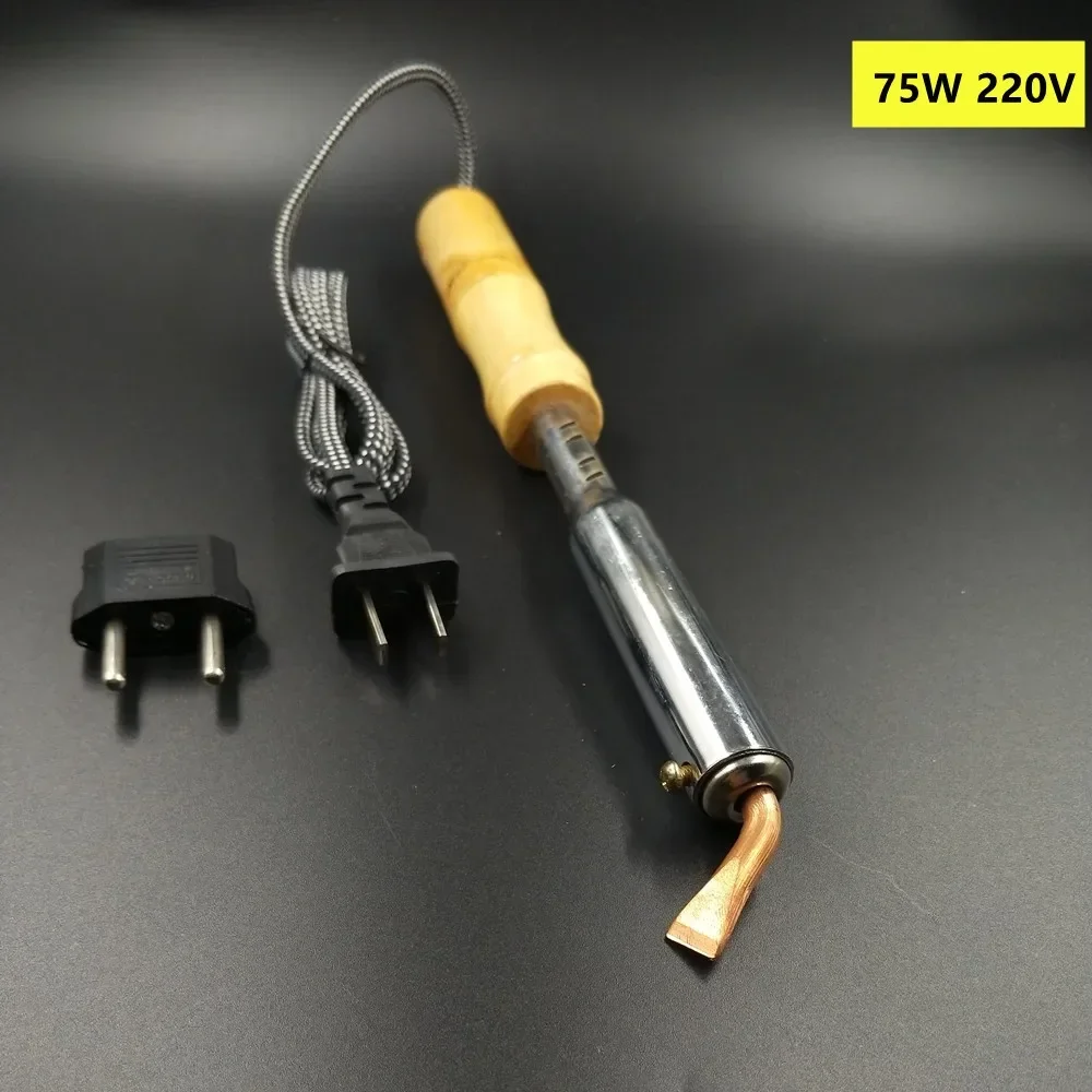 220V Heavy Duty Electric Soldering Iron 50W 75W 100W 150WHigh Power Soldering Iron Chisel Tip Wood Handle FreeShip