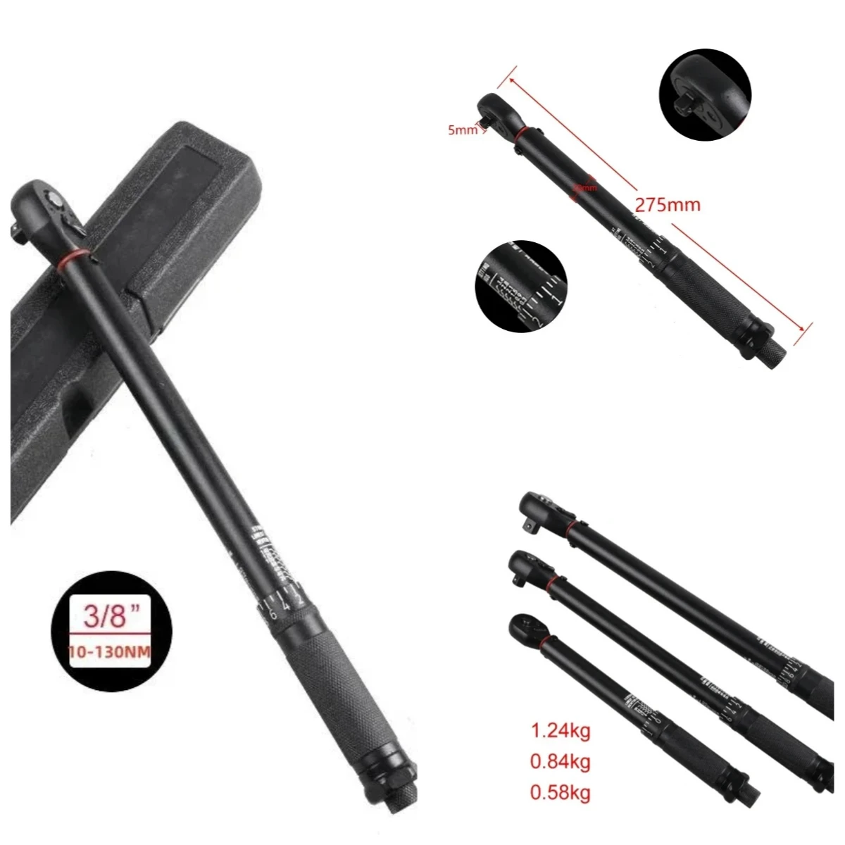 AliExpress NONE 1/2" 3/8" 1/4" Square Drive Preset Torque Wrench, Two Way Ratchet Torque Key for Car Bicycle Repair Hand Tools