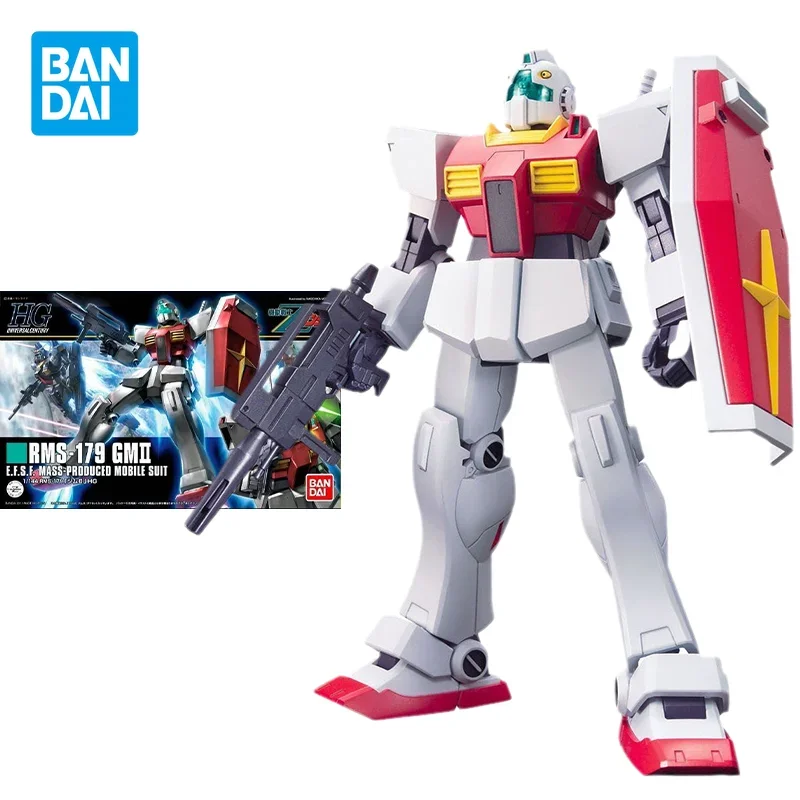 Bandai Original Gundam Model Kit Anime Figure HGUC 1/144 RMS-179 GM2 Action Figures Collectible Ornaments Toys Gifts for Kids