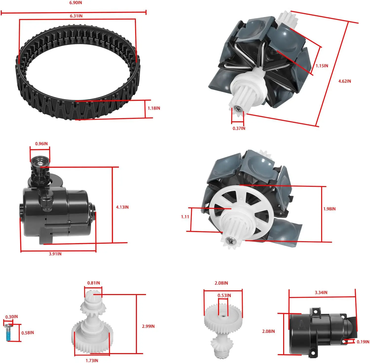 ANX R0997900 Wartungs- und Reparatur-Ersatzteile für Polaris Atlas, Atlas XT, MAXX Poolreiniger, mit Motorbaugruppe – Detail 6