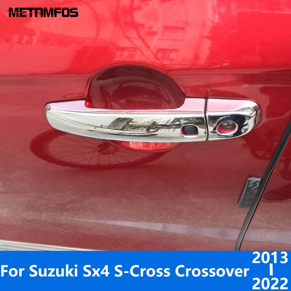 For Suzuki Sx4 S-Cross Crossover 2013-2020 2021 2022 Chrome Side Door Handle Cover Trim Protection Cap Accessories Car Styling