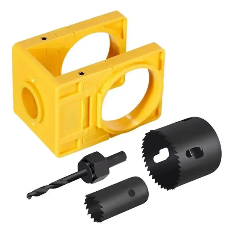 B68A 1-3/8Inch - 1-3/4Inch Door Lock Installation Kit For Wooden Doors With Guide Template, Door Lock Hole Saw