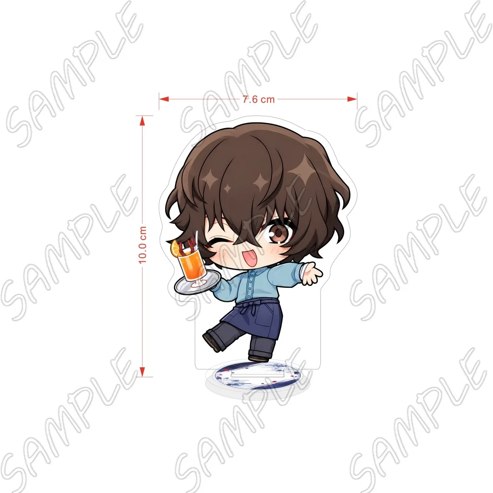 Anime Bungo Stray Dogs Acrylic Stand Keychain 10CM Q Version Dazai Osamu Nakahara Chuuya Table Decor Fans Collection