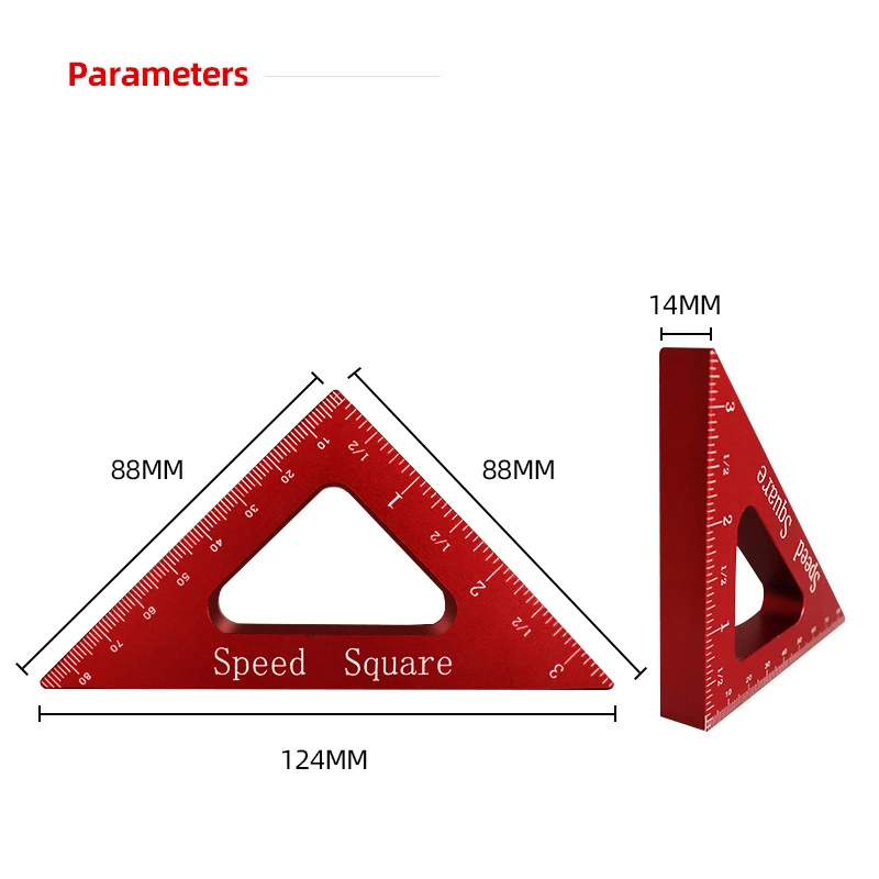 Linijka kątowa Mini kieszeń ze stopu aluminium kwadratowa DIY do obróbki drewna linijka trójkątna pomiar wysokości narzędzie do drewna pomiarowa