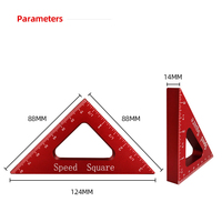 Right Angle Ruler Aluminum Alloy Mini Pocket Square DIY Woodworking Triangle Ruler Height Measuring Gauging Woodworking Tool