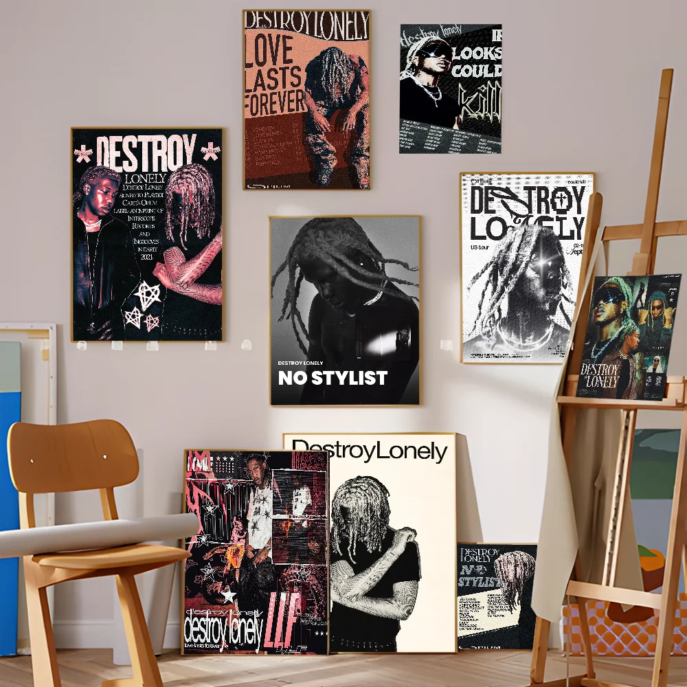 

D-Destroy Lonely Rapper Vintage Posters Sticky Vintage Room Home Bar Cafe Decor Kawaii Room Decor