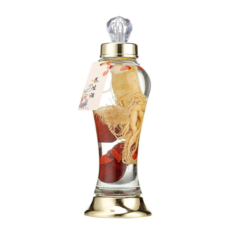 

New 500ml health sparkling wine bottle high-end gift box, green plum ginseng wolfberry championship