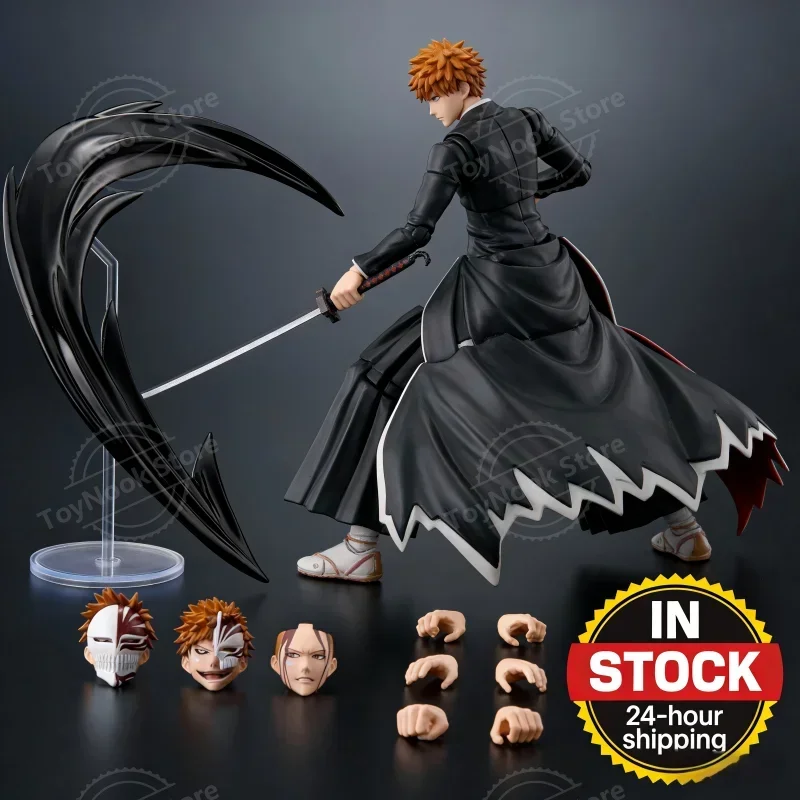 

Отправка в течение 24 часов. В наличии. Фигурка BLEACH SHFiguart SHF Kurosaki Ichigo Getsugatensho из ПВХ, коллекционная модель, игрушка.
