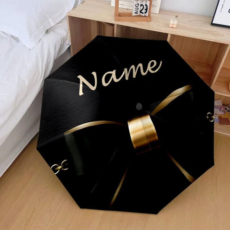 

Unique Personalized Name Text Umbrella, 8-Rib Anti-Break Frame, Auto Open Close Foldable Umbrella, Portable Outdoor Use, Commute