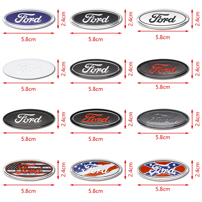 58MM Car Steering Wheel Badge Cover Stickers Decoration Accessories For Ford Escape Focus Fusion Fiesta Mondeo Mk2 3 Auto Decal