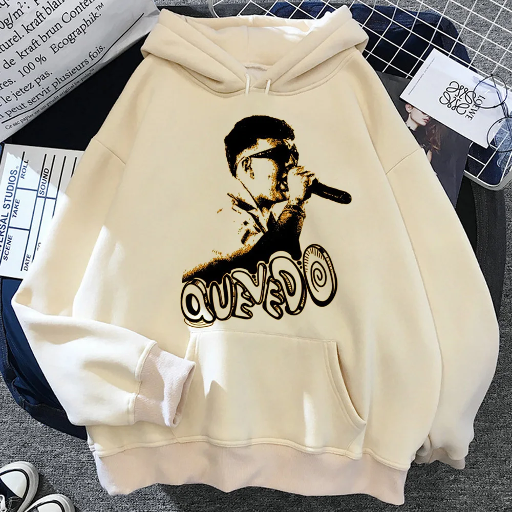 Quevedo hoodies women Fleece funny anime aesthetic tracksuit female harajuku Hood