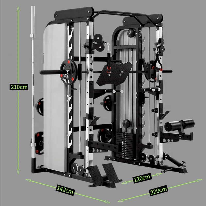 Professional Home Indoor Strength Training Large Workout Power Rack Fitness Multi Functional Smith Machine Gym Smith Machine