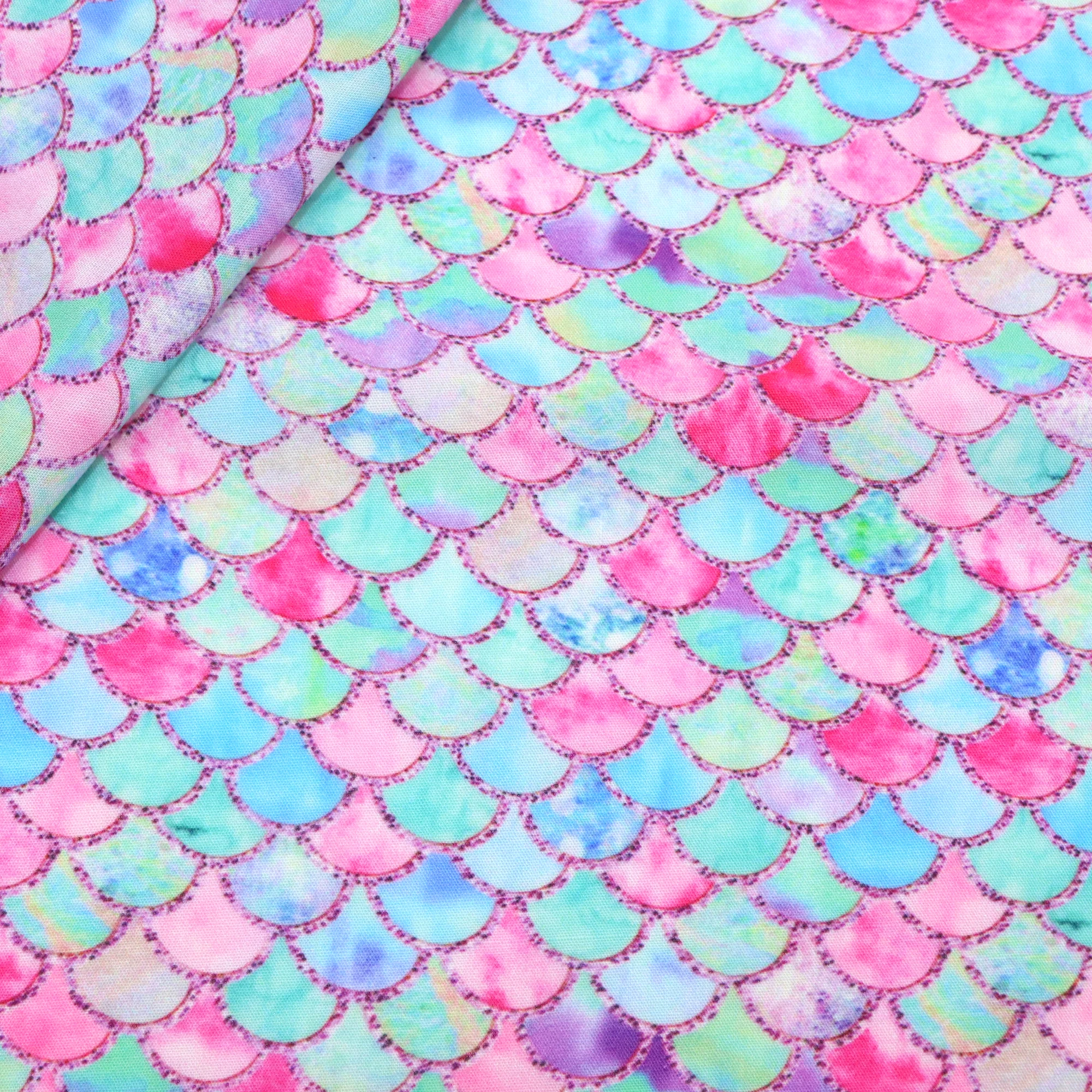 Fish Scales 50*145cm Polyester Cotton Fabric For Tissue Sewing Quilting Fabric Needlework DIY Garment Shirt Pajama