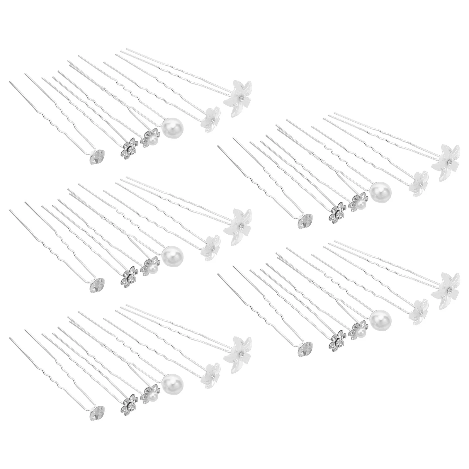 

30 шт., свадебные заколки для волос со стразами и жемчугом, U-образные зажимы, свадебные аксессуары, шиньоны для подружки невесты, свадебные заколки для волос