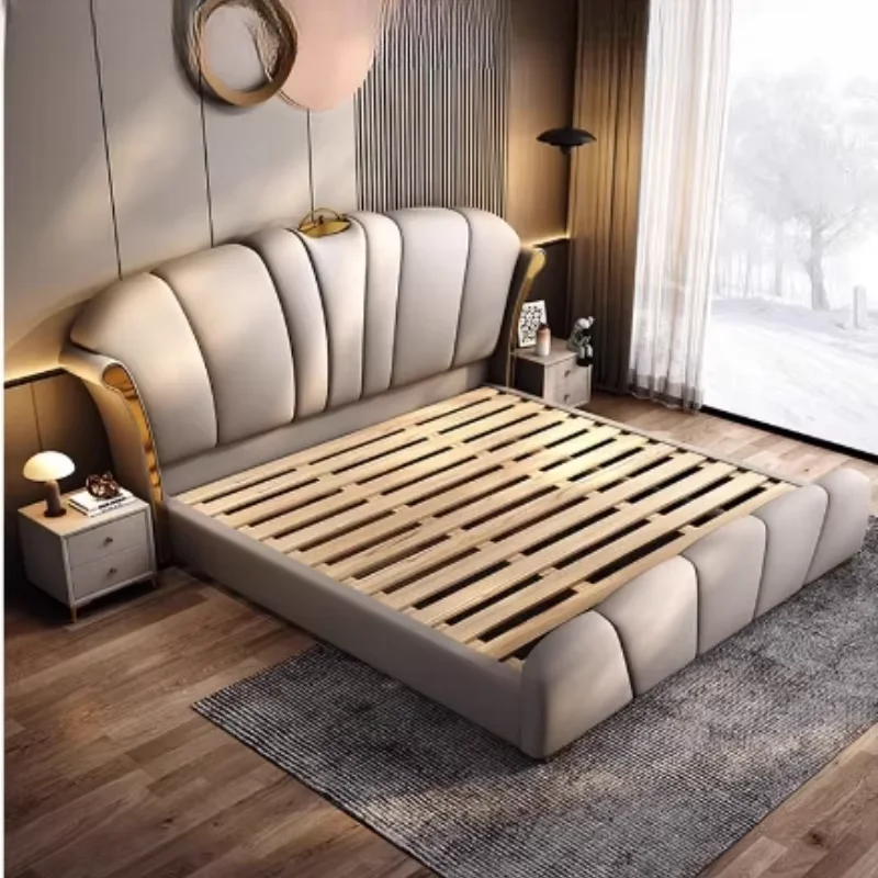 Unique Luxury Headboard Double Bed Nordic Pretty King Size Room Double Bed Hotel Modern Letto Matrimoniale Bedroom Furniture