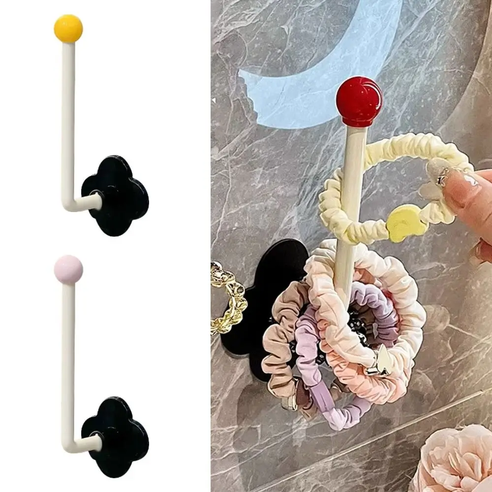 

Portable L-Shape Hairband Storage Hook Wall Mounted Dopamine Cloth Hanger Punch Free Kitchen Storage Rack