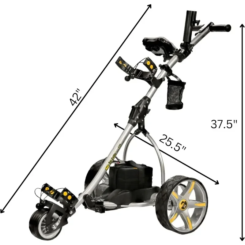 BATCADDY X3R Battery Powered Golf Push Cart with Remote, Dual Motor, 9-Speeds and Reverse, Cruise Control, Anti-Tip Wheel