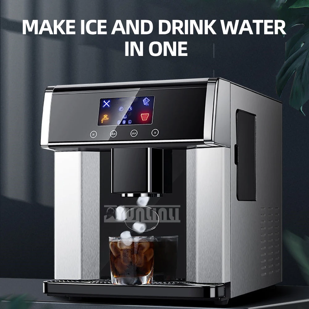 Commercial Automatic Ice Cube Maker Water Dispenser Cooler Household Portable Stainless Steel Ice Machine Kostkarka Do Lodu