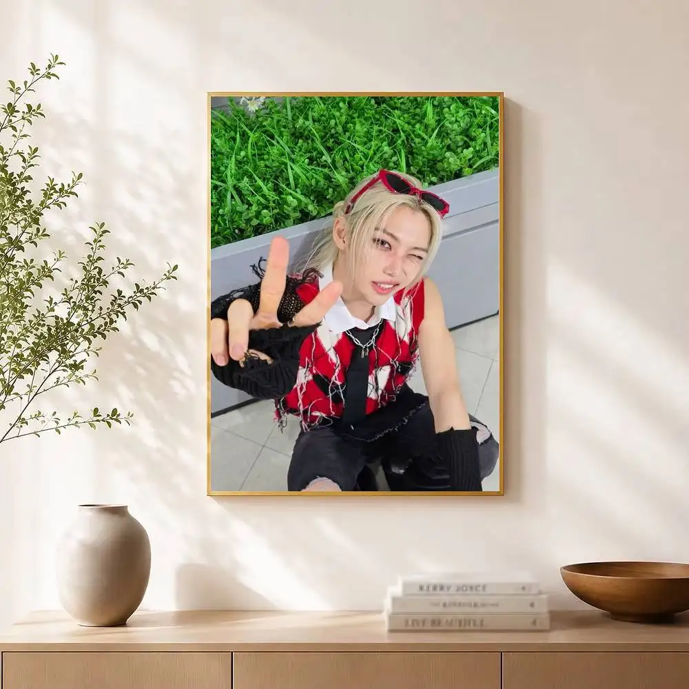 F-Felix Lee S-SKZ Poster Waterproof Wall Art Sticker For Bar Living Room Vintage Decor High Quality Print Gift
