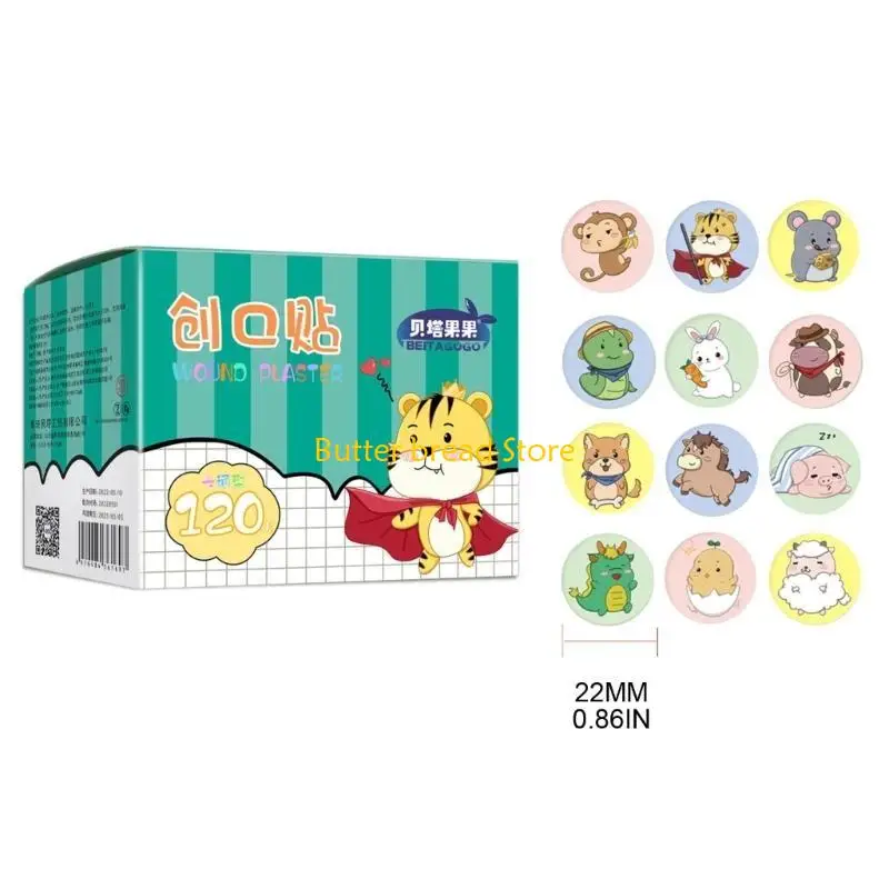 W89C 120pcs/set Kids Bandas redondas Jeringas Ayuda Inyección Orificio Patch Patch Harida yeso