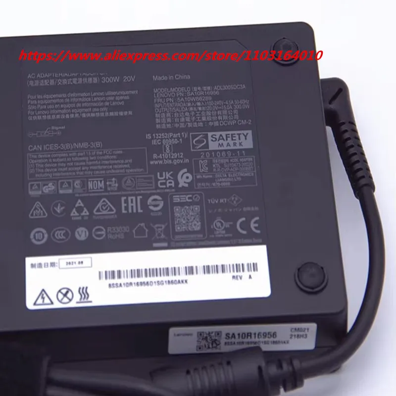 حقيقي 300 واط 20 فولت 15A ACAdapter ADL300SDC3A شاحن الطاقة لينوفو LEGION 5 برو 16ITH6H 15ACH6H 15BCH6H LEGION 7 GEN 6 16ITHG6