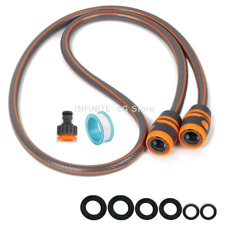 1 Set 1/2 Inch Extension With Shower Nozzle 2m/6.56ft Quick Connect Garden Hose For Watering Pet & Car WashingINFINITE -LG