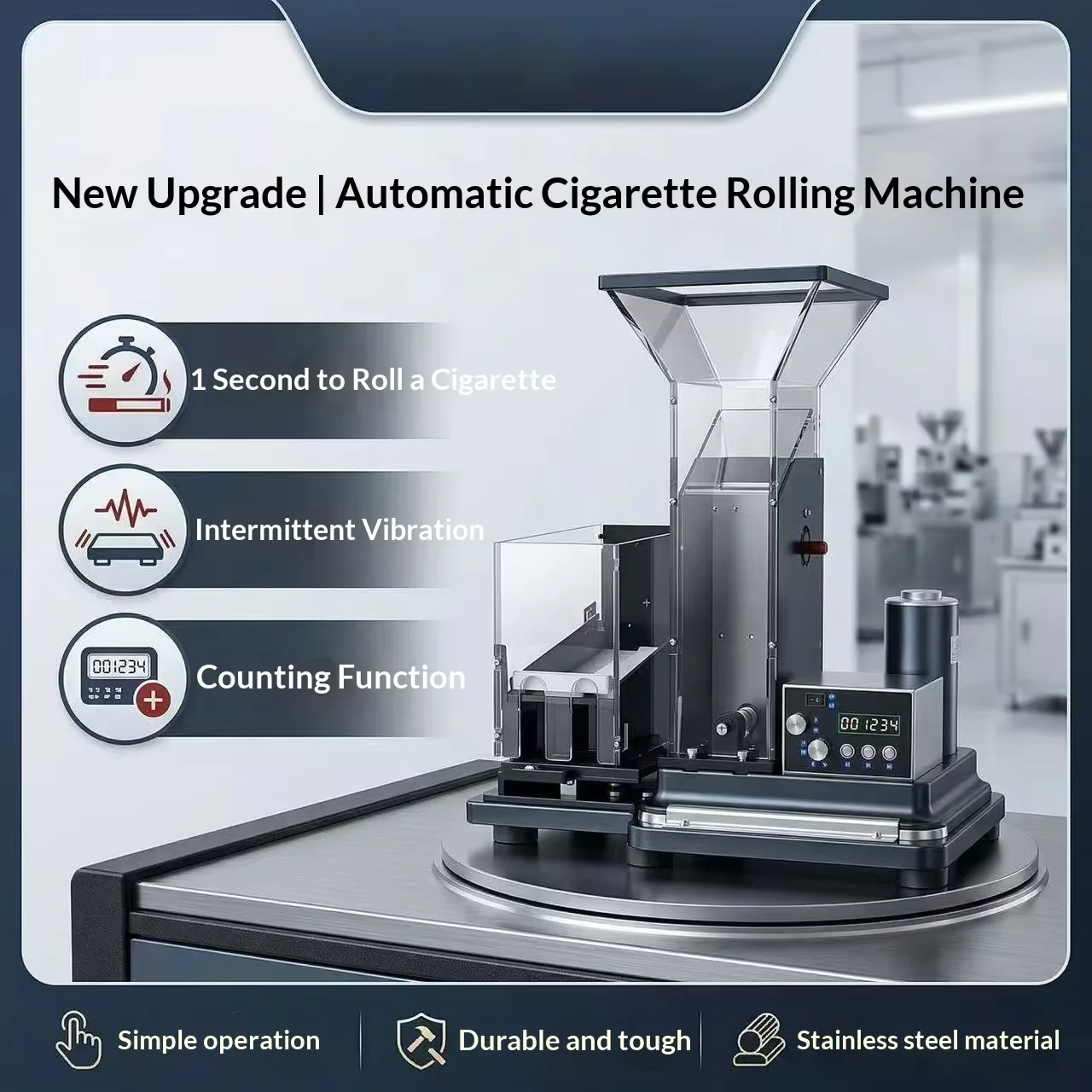 -For Electric Full-Automatic Cigarette Maker Machine with Tobacco Filling and Rolling Function 220V&