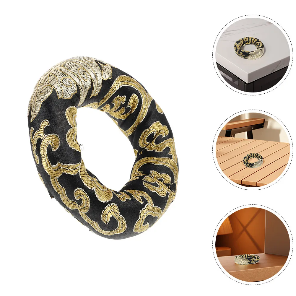 Handmade Brocade Silk Cushion 10Cm Round Shape Singing Bowl Mat Meditation Sound Bowl Cushion Protective Home Decor