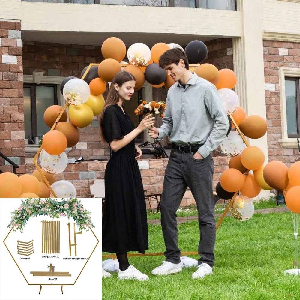 1pcs Hexagon Metal Arch Frame Wedding Party Decor Balloon Arch Frame Flower Stand Birthday Party Home DIY Large Decoration Props