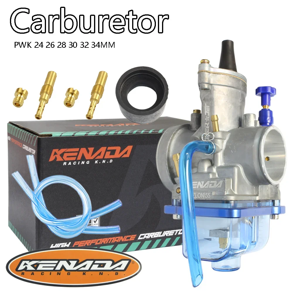 KENADA RACING PWK Carburetor 21 24 26 28 30 32 34mm Blue Bowl Power Jet For 2T 4T Scooter ATV Dirt Bike Motorcycle Parts