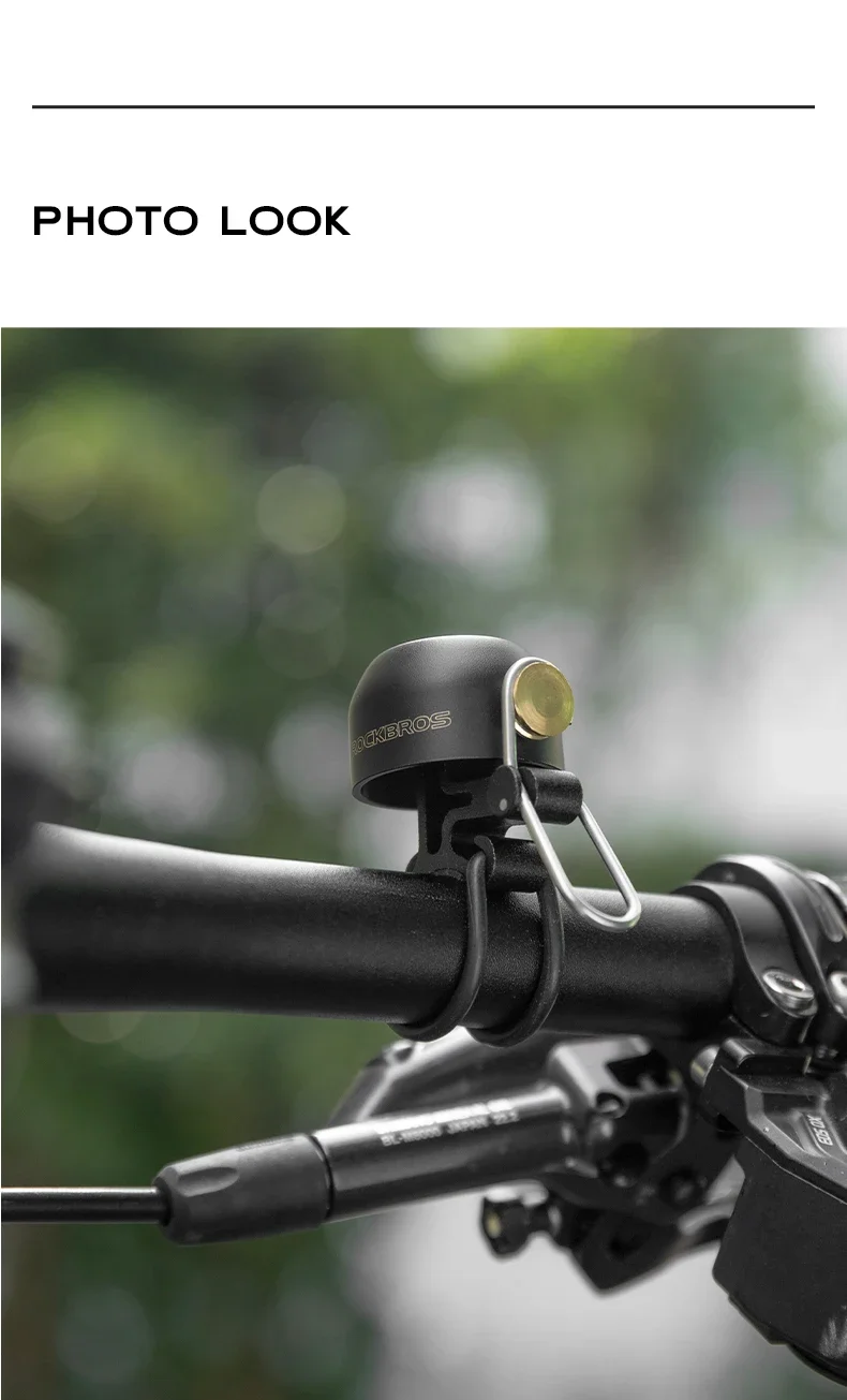 ROCKBROS Lokaler Versand Fahrradklingel 100dB Warnton Kupfer-Aluminium-Legierung Wasserdicht Ultraleicht Laute Fahrradklingel Fahrradzubehör – Detail 9