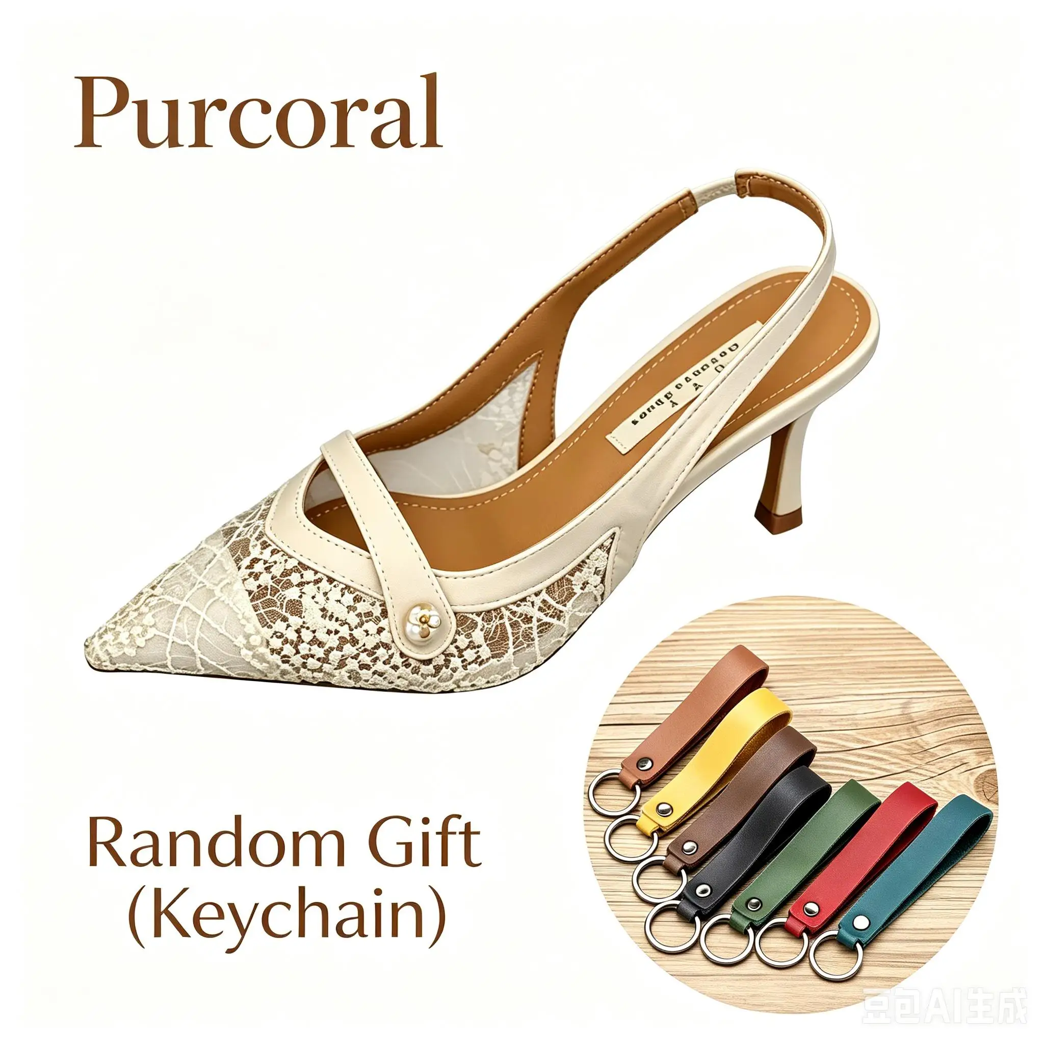 

Purcoral 2026 New Lace Hollowed Out high Heels for Women Slim Heels Pointed Toe Caps French Sexy Sandals In Stock