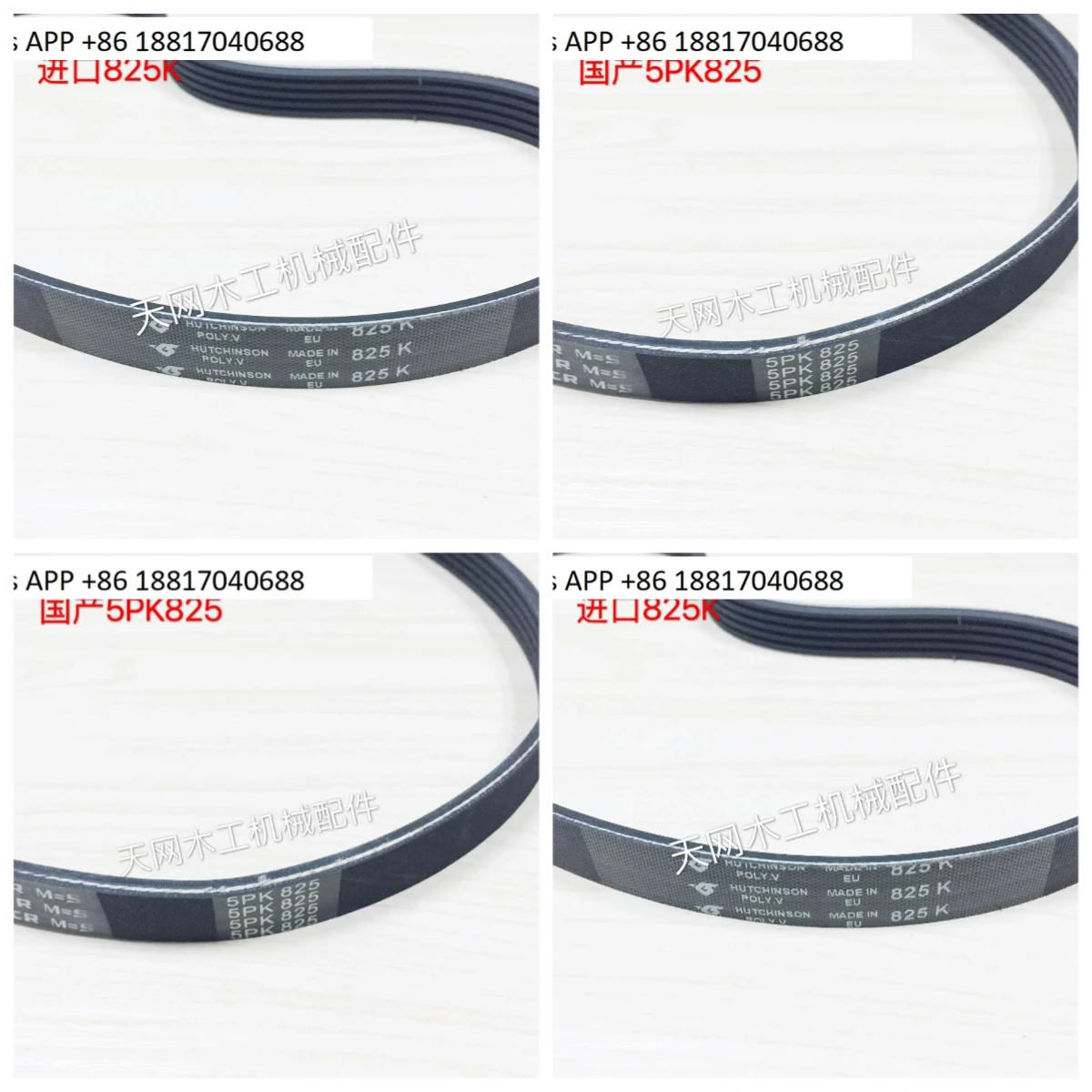 Imported, domestic industrial belt, Marsh push table saw belt 5PK825 825K belt