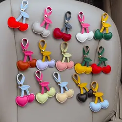 Trendy PU Leather Keychain Love Cartoon PU Leather Hanger Fashion Car Keyring Bag Pendant Men