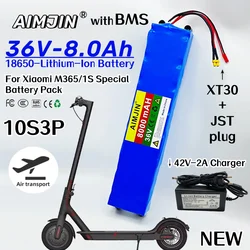 New 10S3P 36V 8000mAh Electric Scooter Battery Pack 18650 Lithium For Xiaomi M365/1S Special Battery Pack+ 42V 2A Charger