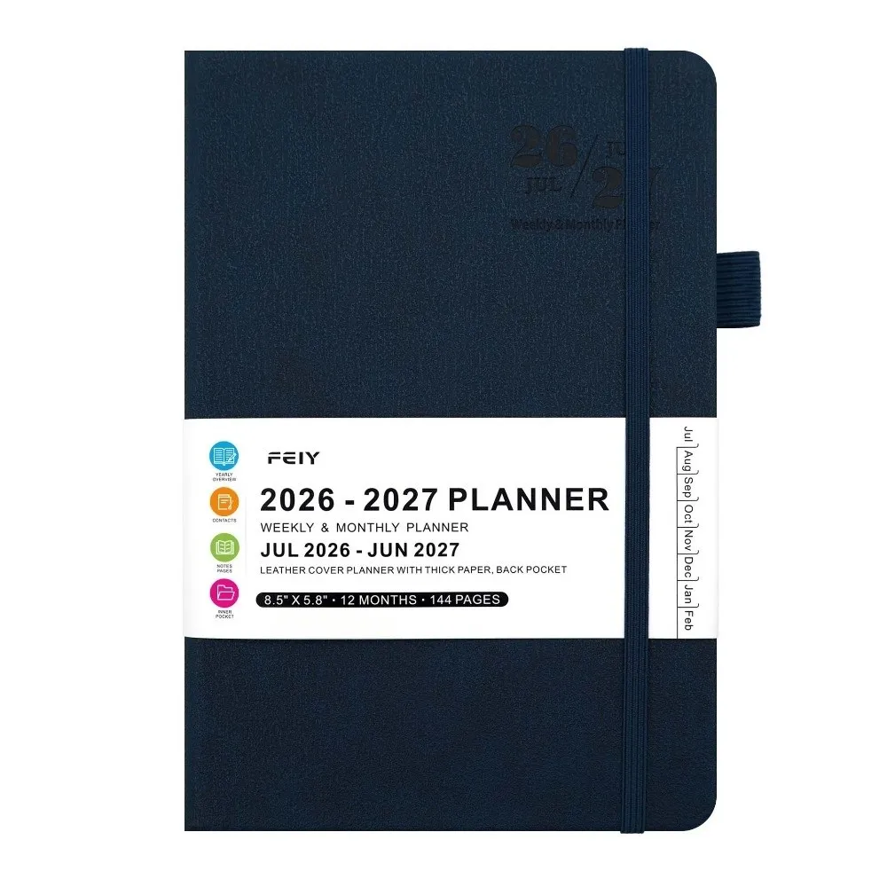 

A5 2026-2027 Schedule Book English Simple Agenda Planner Notebook Convenient Thick Paper Time Management Planner Students