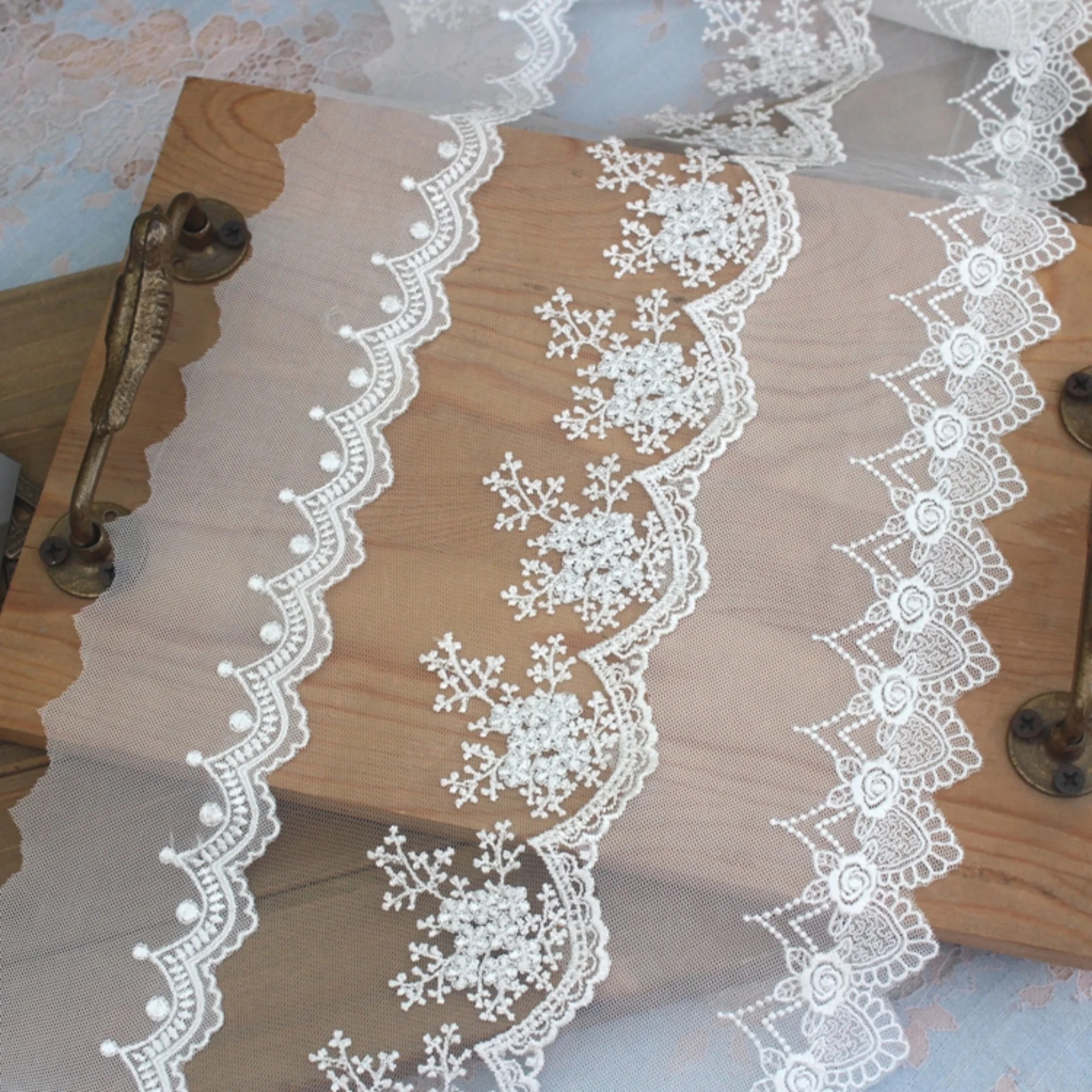 

Кружевная отделка цвета слоновой кости, кружево с вышивкой цветов, кружевная отделка с цветочным принтом для фаты, кружево с отделкой для платья своими руками
