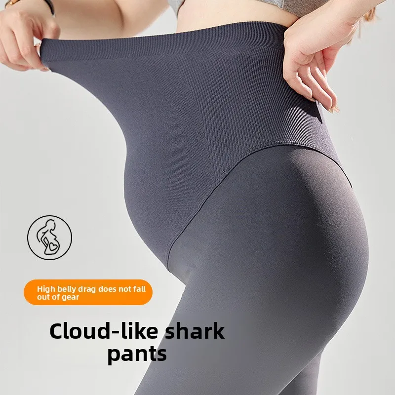 กางเกงฤดูใบไม้ร่วงใหม่หญิงตั้งครรภ์สวมใส่ฤดูหนาวปารีสแถบไม่มีรอยต่อสนับสนุนบดหญิงตั้งครรภ์ Shark กางเกงกางเกงขายาว