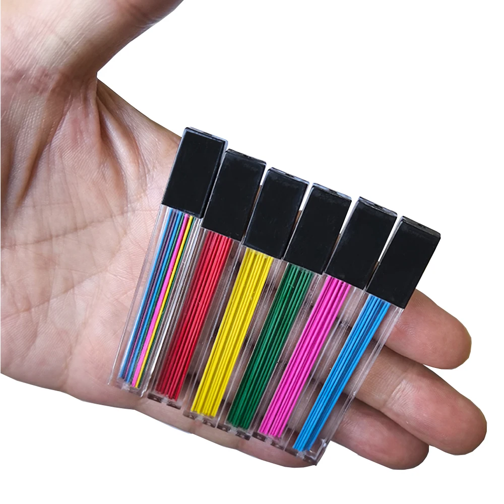 0.7Mm Kleurrijke Potloodkern Refill School Kunst Fijne Schilderkunst Schets Levert 0.7Mm Rood Blauw Geel Groen Roze Potlood