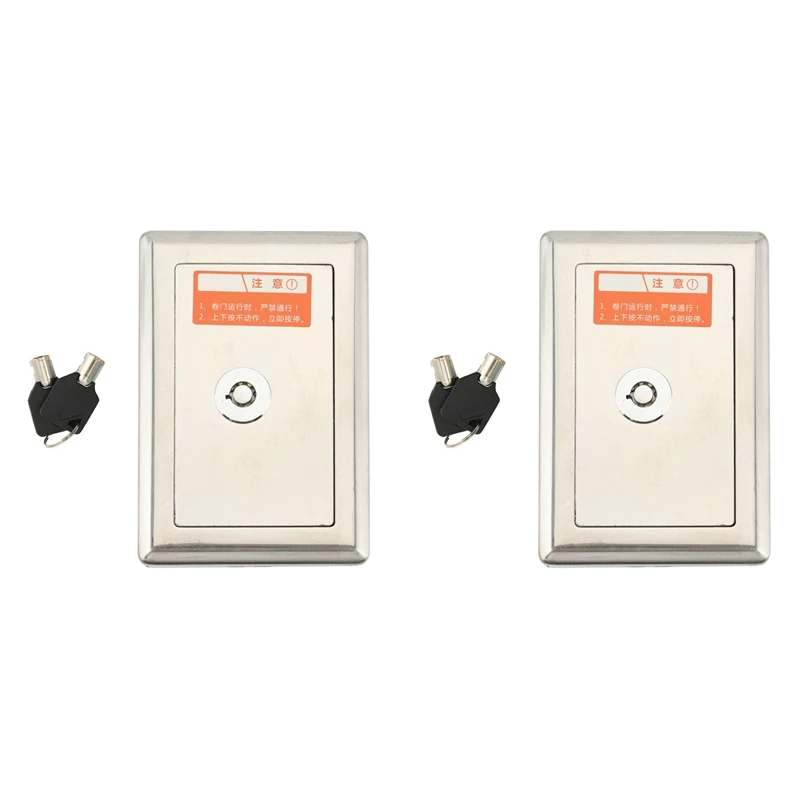 

2X Garage Door Opener, Electric Door Roll Switch Lock Box, Surface Mounted Concealed Button Switch A