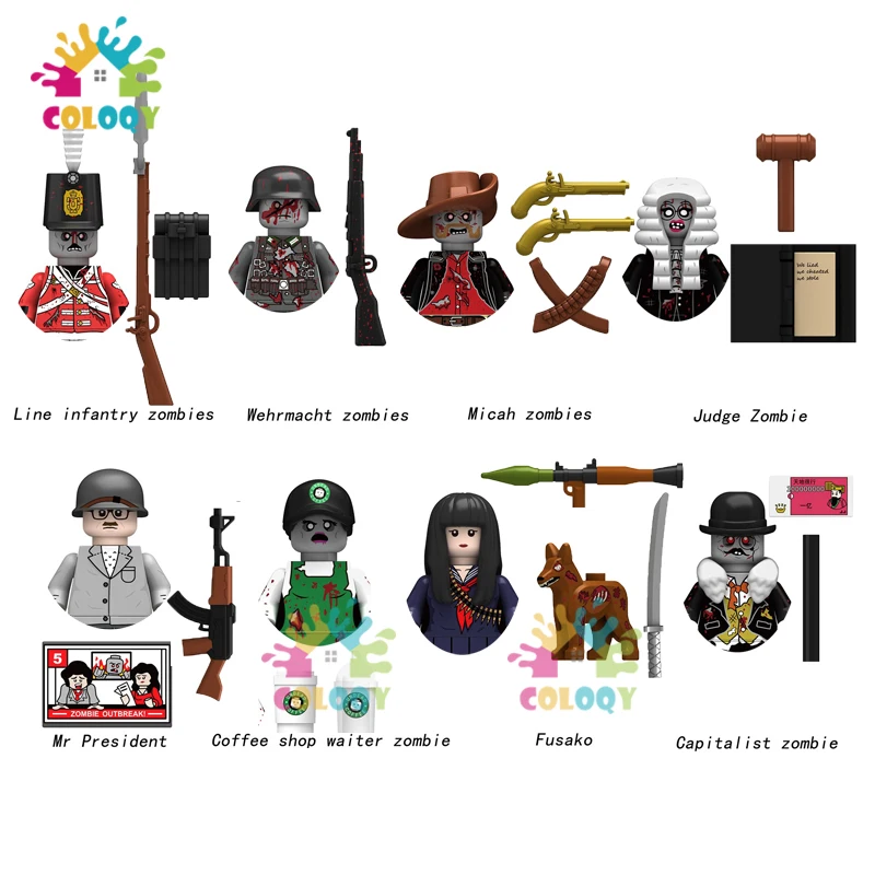 Kinderspiel zeug Zombies Bausteine Linie Infanterie Soldaten Mini Action figuren Spielzeug für Halloween Geschenke für Jungen