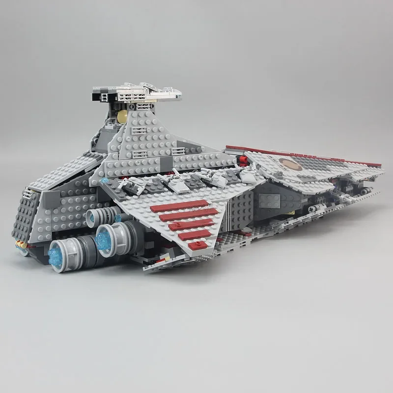 Kompatybilny z popularna zabawka zestaw 8039 Star Venator Republic TOY Attack Cruiser Model klocki budowlane prezenty na urodziny, boże narodzenie