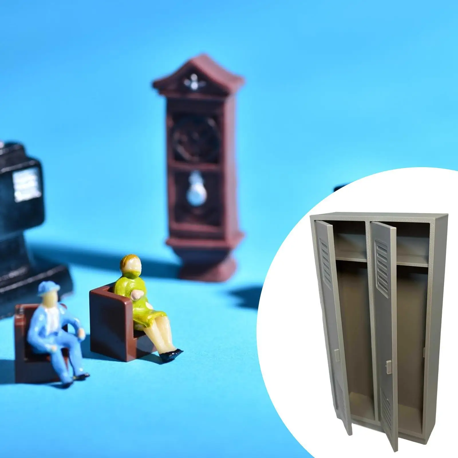 

Plastic Miniature School Cabinet Multi Compartments Dollhouse Furniture Micro Landscape Decor for Miniature Toys Collection