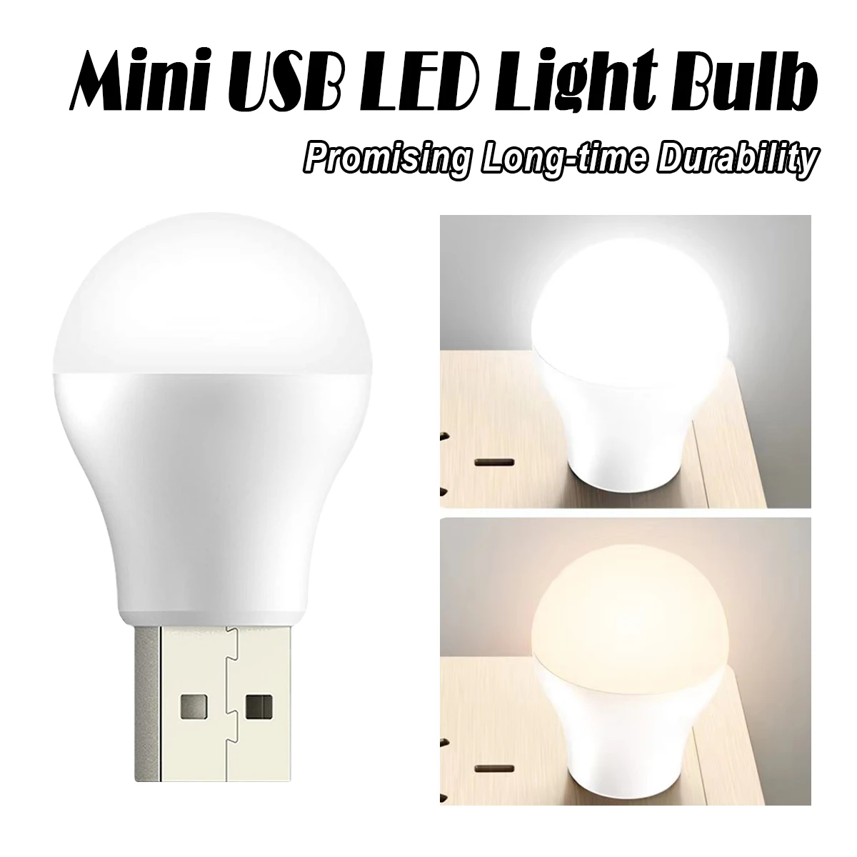 Mini USB Night Light LED Lights Cool White Portable Home USB Night Book Light Reading Interior Lighting Energy Saving Lamps