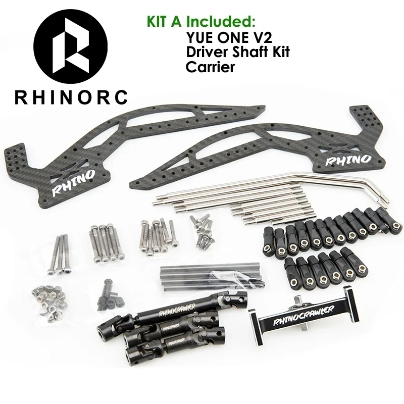 Rhino YUE ONE V2 RC Crawler Chassis Shafty Full Kit With Capra Axles Driver Shaft Gear Box Car Parts