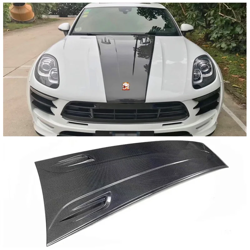 

High Quality Carbon Fiber Front Bumper Engine Hood Vent Cover Machine Cover Fits For Porsche Macan Turbo GTS 2014-2017